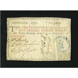 Georgia 1776 $1 Very Fine. The margins are a bit