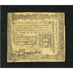 Pennsylvania April 3, 1772 2s Extremely Fine-Abo