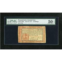 Pennsylvania April 10, 1777 12s PMG About Uncirc