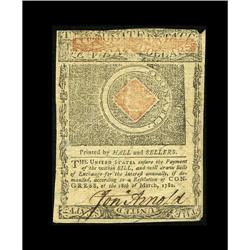 Rhode Island July 2, 1780 $7 New. The bottom cor