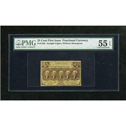 Fr. 1282 25c First Issue PMG About Uncirculated