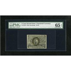 Fr. 1233 5c Second Issue PMG Gem Uncirculated 65