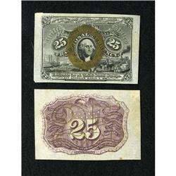 Fr. 1283SP 25c Narrow Margin Pair Second Issue C