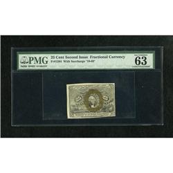 Fr. 1284 25c Second Issue PMG Choice Uncirculated 63. A