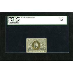 Fr. 1286 25c Second Issue PCGS Choice New 63. Th