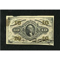 Fr. 1253 10c Third Issue New. This hand signed C