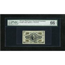 Fr. 1256 10c Third Issue PMG Gem Uncirculated 66