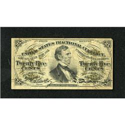 Fr. 1297 25c Third Issue Very Fine. Bold embossi