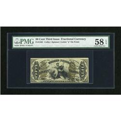 Fr. 1361 50c Third Issue Justice PMG Choice Abou