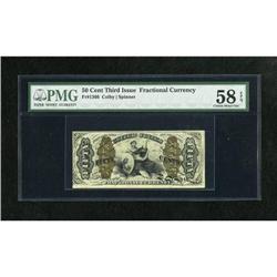 Fr. 1366 50c Third Issue Justice PMG Choice Abou