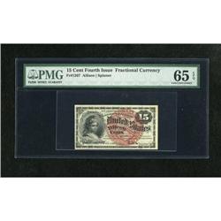 Fr. 1267 15c Fourth Issue PMG Gem Uncirculated 6