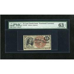 Fr. 1267 15c Fourth Issue PMG Choice Uncirculated 63 EP