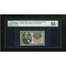Fr. 1308 25c Fifth Issue PMG Gem Uncirculated 65
