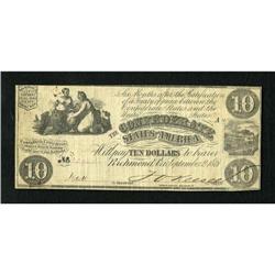 T28 $10 1861. The edges are undisturbed on this