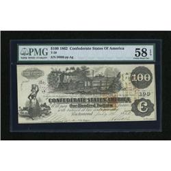 T39 $100 1862. Just a trace of handling on this