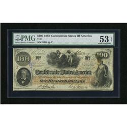 T41 $100 1862. Strong embossing and a little han