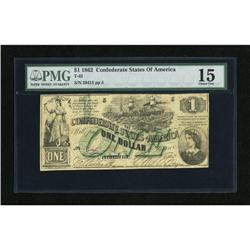 T45 $1 1862. This $1 has some brightness left in