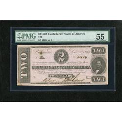 T54 $2 1862. PMG has graded this note About Unci