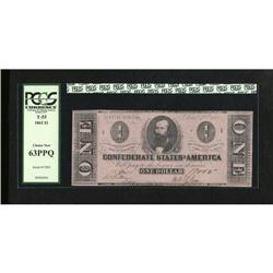 T55 $1 1862. This well margined Clay Ace has bee