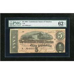 T69 $5 1864. This Memminger is consecutive to th