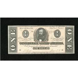 T71 $1 1864. Few Confederate issues retain the b