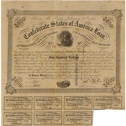 Ball 234 Cr. UNL $500 Bond 1863 Fine. This bond