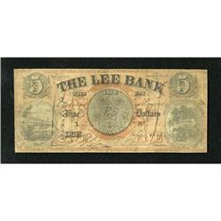 Lee, MA- The Lee Bank $5 July 1, 1857 This spuri