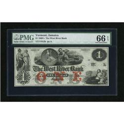 Jamaica, VT- West River Bank $1 July 1, 18__ The