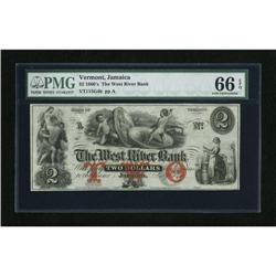 Jamaica, VT- West River Bank $2 July 1, 18__ Th