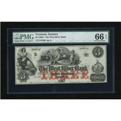 Jamaica, VT- West River Bank $3 July 1, 18__ Thi