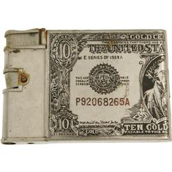 $10 Bill Cigarette Case and Lighter. This is an