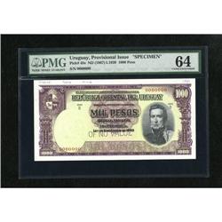 Uruguay Provisional Issue Specimen 1000 Pesos ND