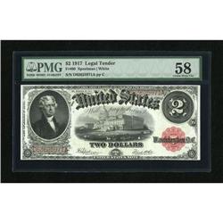 Fr. 60 $2 1917 Legal Tender PMG Choice About Unc
