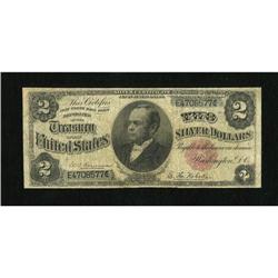 Fr. 245 $2 1891 Silver Certificate Good. Two wel