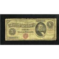 Fr. 260 $5 1886 Silver Certificate Good+. The sm