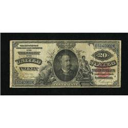 Fr. 318 $20 1891 Silver Certificate Fine. This $