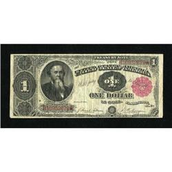 Fr. 351 $1 1891 Treasury Note Fine. Though folde