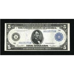Fr. 847a $5 1914 Federal Reserve Note New. This
