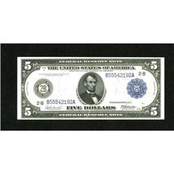 Fr. 848 $5 1914 Federal Reserve Note Choice Abou