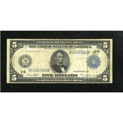Fr. 851a $5 1914 Federal Reserve Note Fine. The