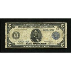 Fr. 868 $5 1914 Federal Reserve Note Good. Some