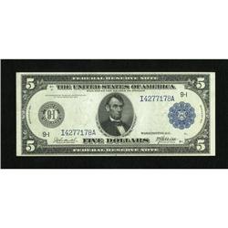 Fr. 876 $5 1914 Federal Reserve Note Extremely F