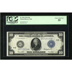 Fr. 919c $10 1914 Federal Reserve Note PCGS Choi