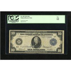 Fr. 925 $10 1914 Federal Reserve Note PCGS Fine