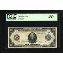 Fr. 927b $10 1914 Federal Reserve Note PCGS Very