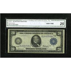 Fr. 978 $20 1914 Federal Reserve Note CGA Very F