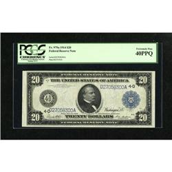 Fr. 979a $20 1914 Federal Reserve Note PCGS Extr