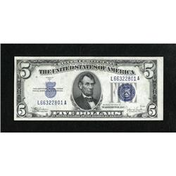 Fr. 1653 $5 1934C Wide Silver Certificate. Crisp