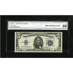 Fr. 1654* $5 1934D Wide I Silver Certificate. CG