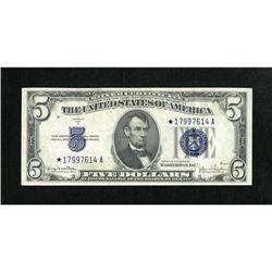 Fr. 1654* $5 1934D Wide I Silver Certificate. Ex